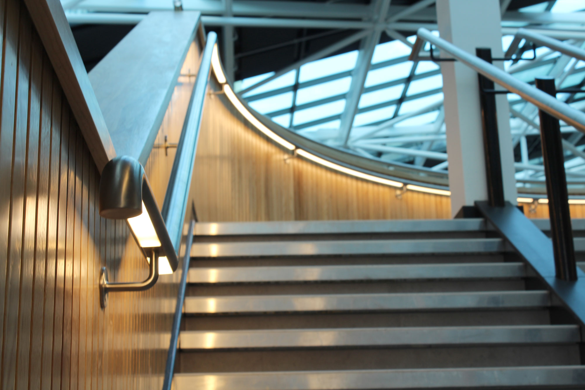 Sheffield University Atrium | Bespoke LED Handrail | The Light Lab