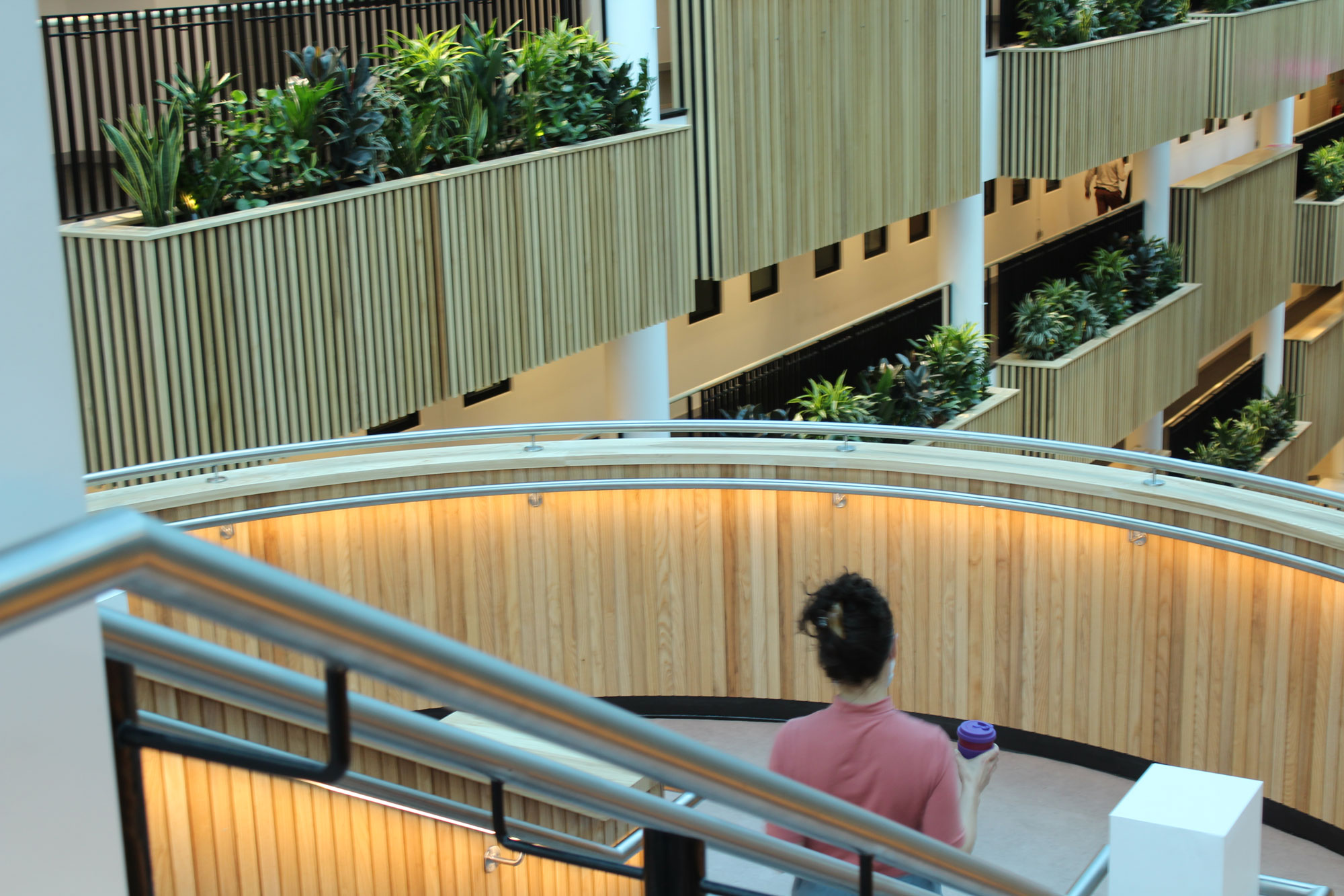 Sheffield University Atrium | Bespoke LED Handrail | The Light Lab