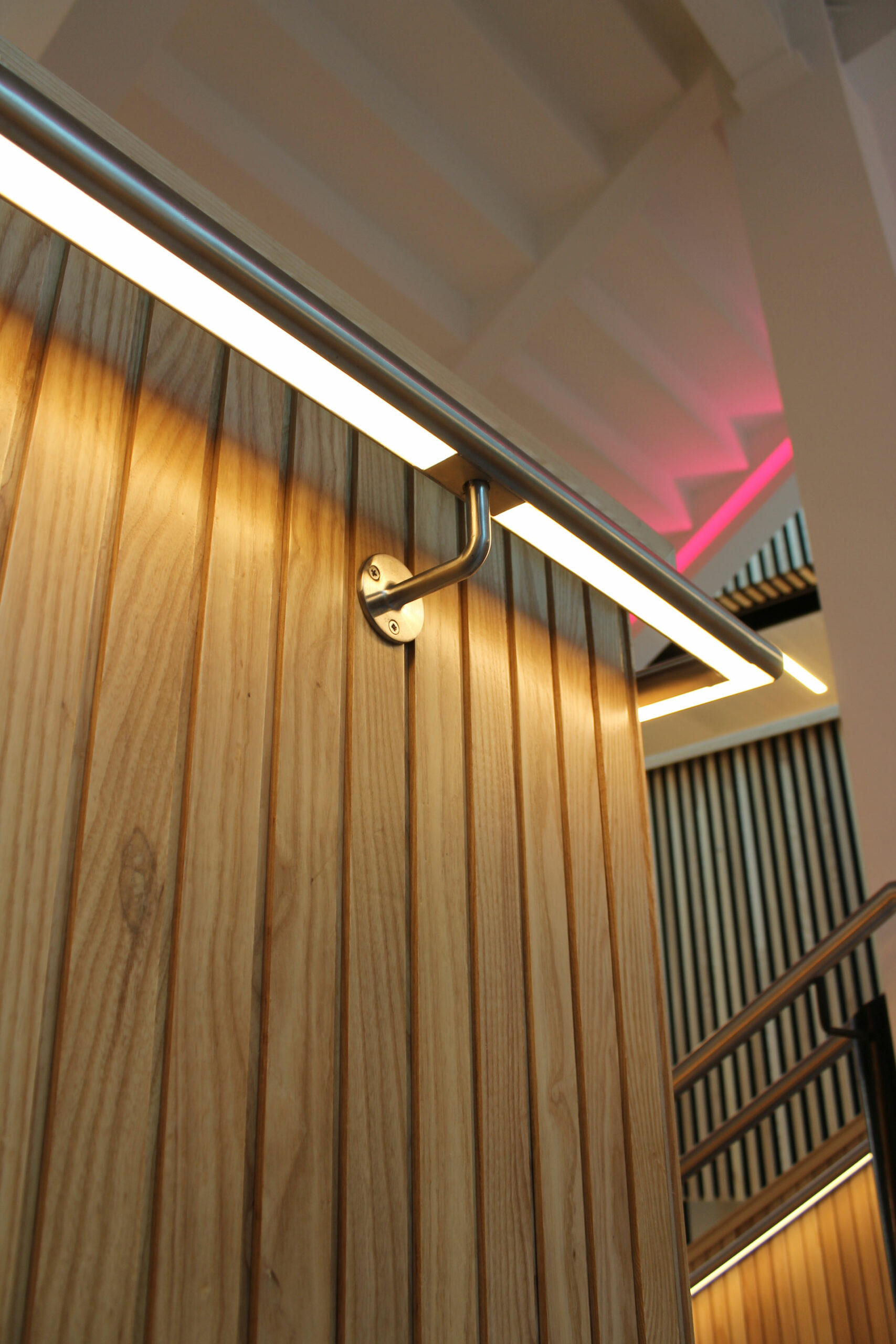 Sheffield University Atrium | Bespoke LED Handrail | The Light Lab