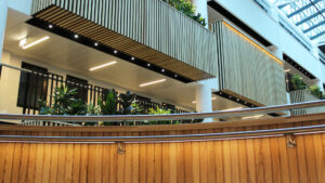 Sheffield University Atrium | Bespoke LED Handrail | The Light Lab