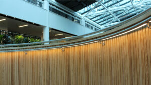 Sheffield University Atrium | Bespoke LED Handrail | The Light Lab