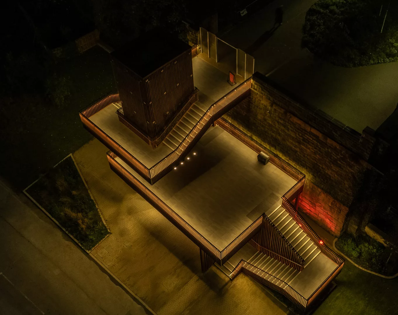 Wellington Place Viaduct Leeds | Bespoke illuminated handrail - Glowrail | The Light Lab