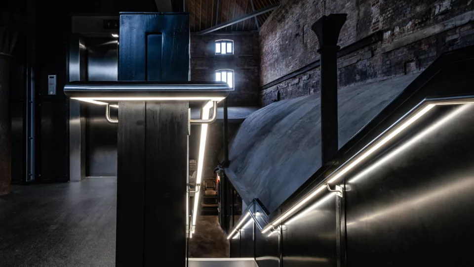 Shrewsbury Flaxmill - Bespoke LED handrail | The light lab