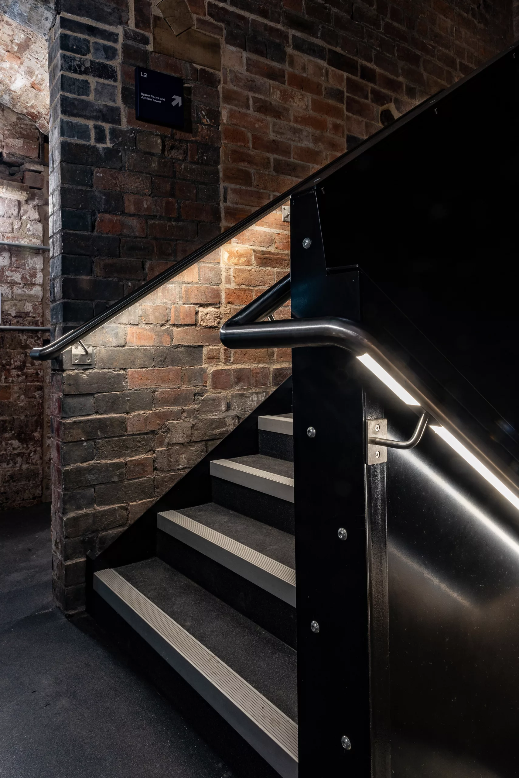 Shrewsbury Flaxmill - Bespoke LED handrail | The light lab