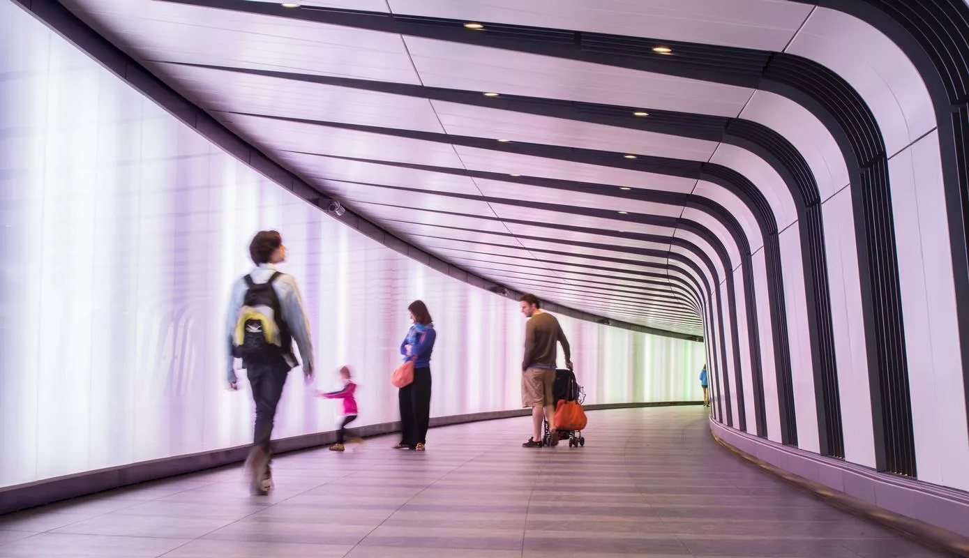 Kings Cross Tunnel | Bespoke LED panel lighting | Backlit LED panel lighting | The Light Lab