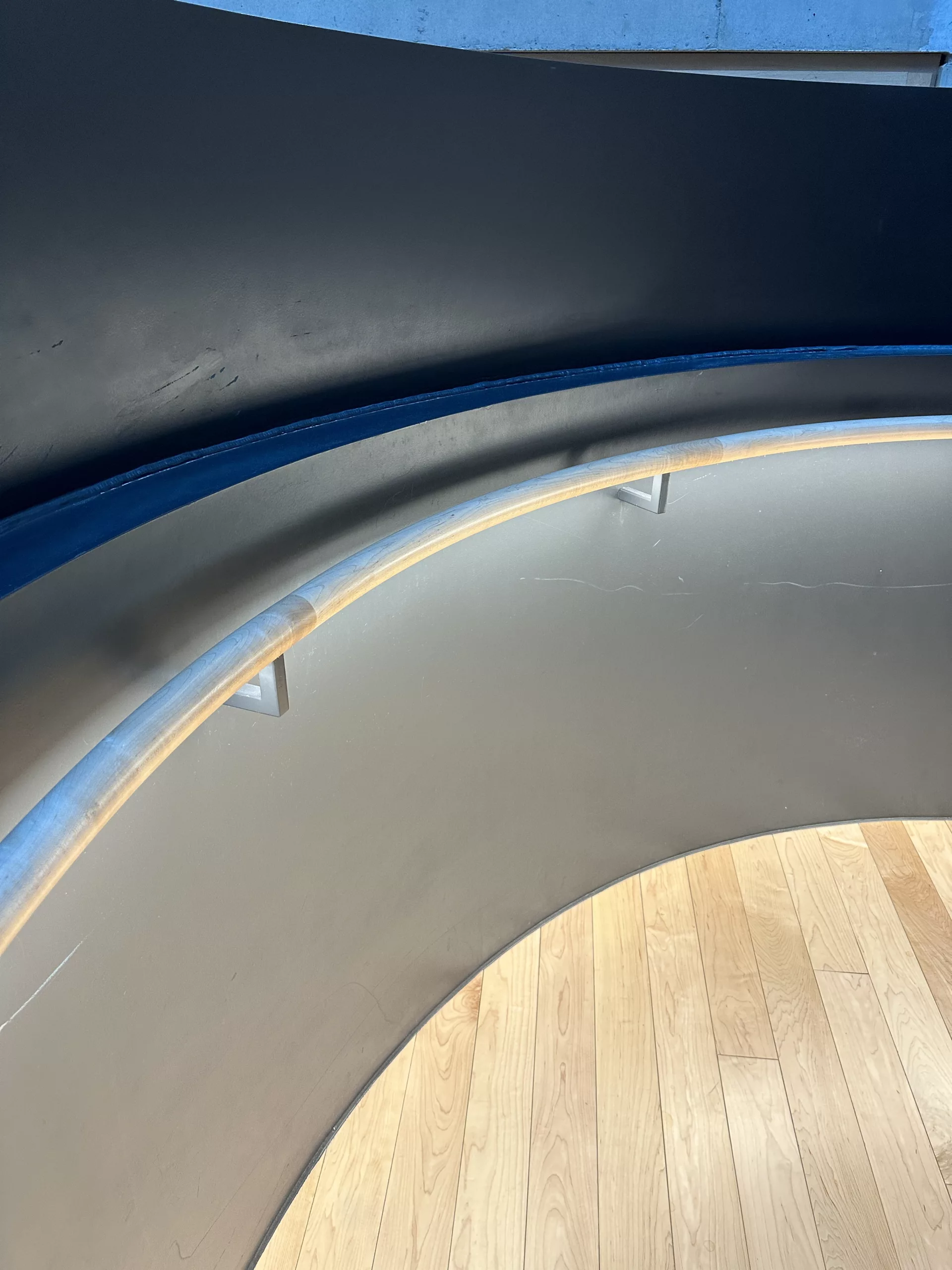 London College of Fashion, Stratford Waterfront | bespoke timber LED handrail | The Light Lab