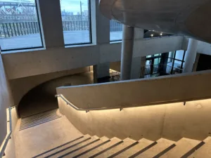London College of fashion | Glowrail, LED Handrail, Timber | The Light Lab | Bespoke education lighting
