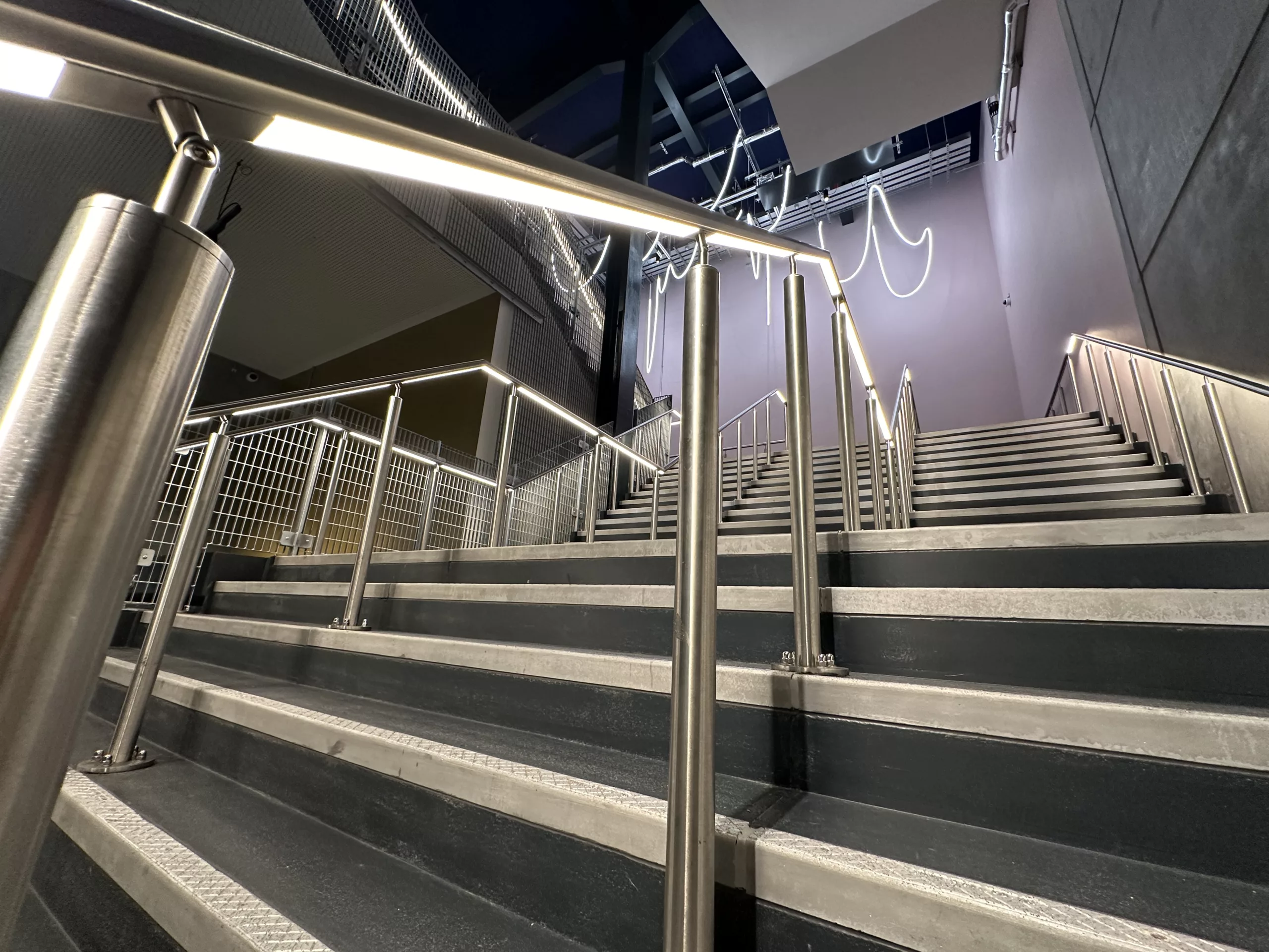 Aviva, Manchester | The Light Lab | Bespoke LED handrail