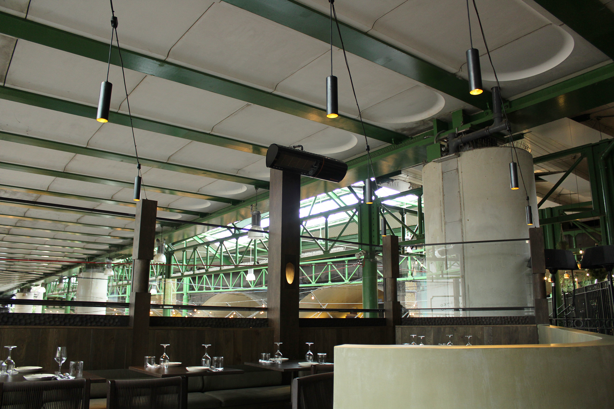 OMA, borough market | Restaurant lighting, The Light Lab , Catenary lighting