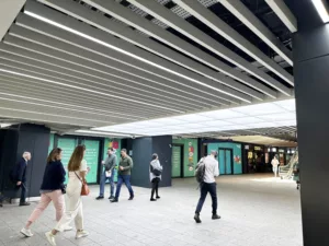 Liverpool Street, Broadgate Link, Glowpanel, LED ceiling panels, the Light Lab, bespoke lighting