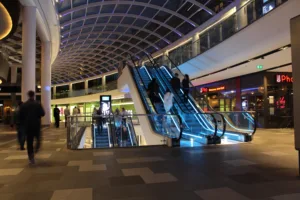 The Light Lab | St James Quarter | bespoke escalator lighting - Glowline | Custom retail lighting