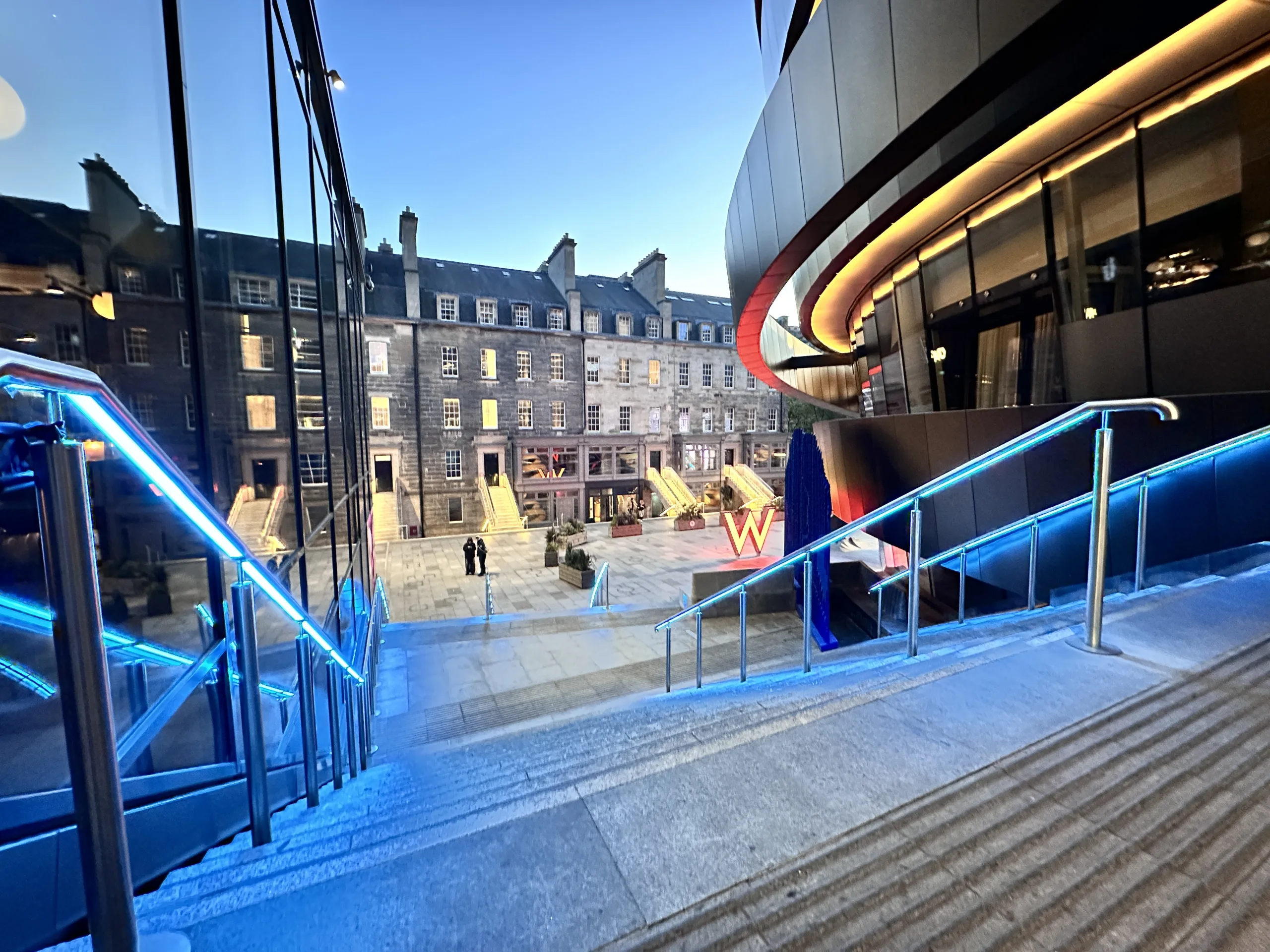 St James Quarter Edinburgh | Bespoke retail lighting | Custom Glowrail LED handrail RGBW | The Light Lab