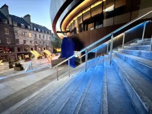 St James Quarter Edinburgh | Bespoke retail lighting | Custom Glowrail LED handrail RGBW | The Light Lab