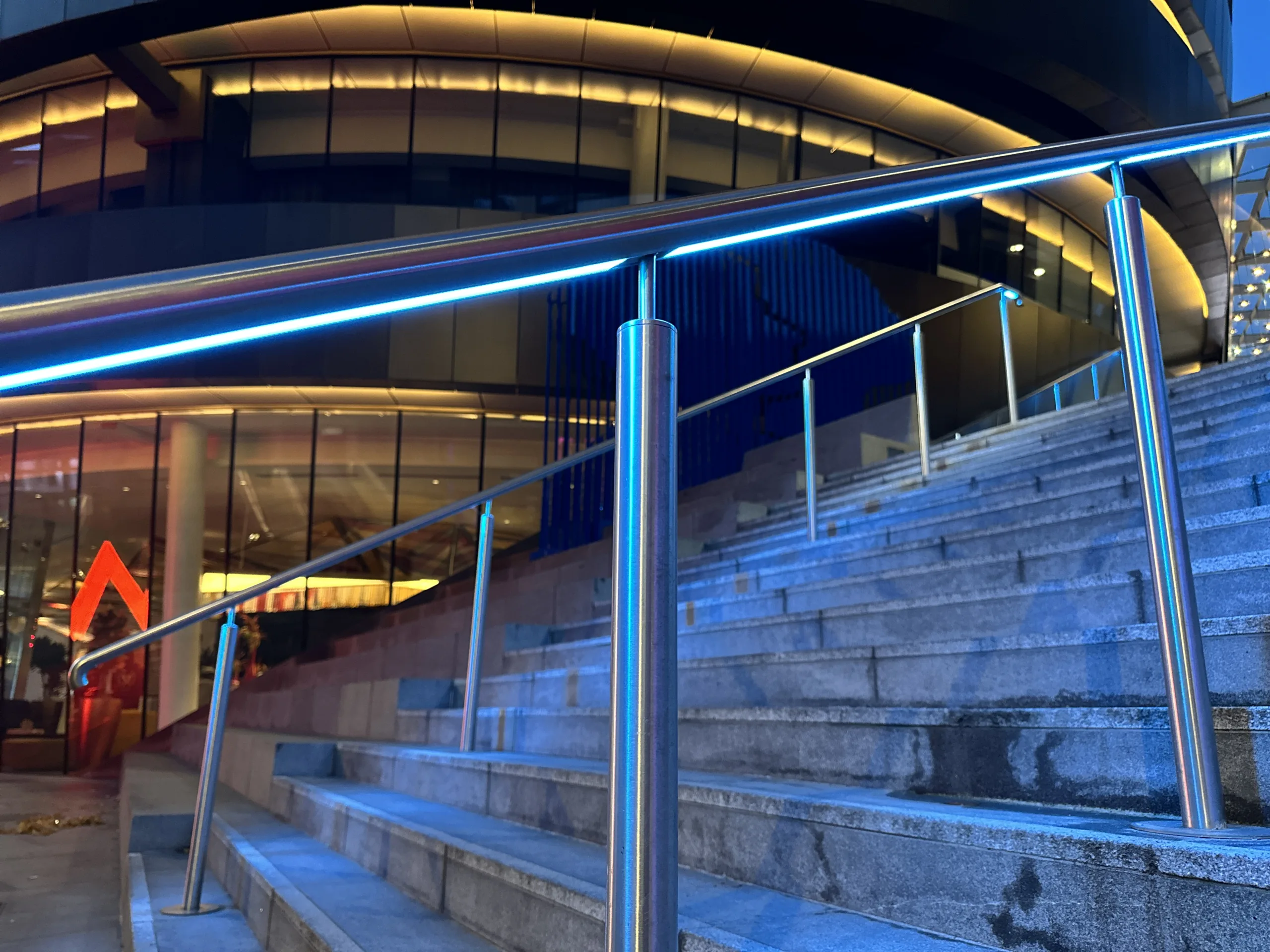 St James Quarter Edinburgh | Bespoke retail lighting | Custom Glowrail LED handrail RGBW | The Light Lab