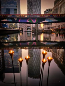 Eden Dock, Canary Wharf, Bespoke reed lighting, The Light Lab