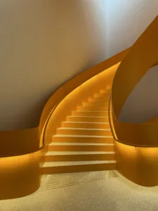 Pomo, Trondheim Norway, Museum lighting, Glowrail LED handrail lighting, custom fabrication and installation | The Light Lab