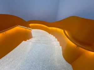 Pomo, Trondheim Norway, Museum lighting, Glowrail LED handrail lighting, custom fabrication and installation | The Light Lab