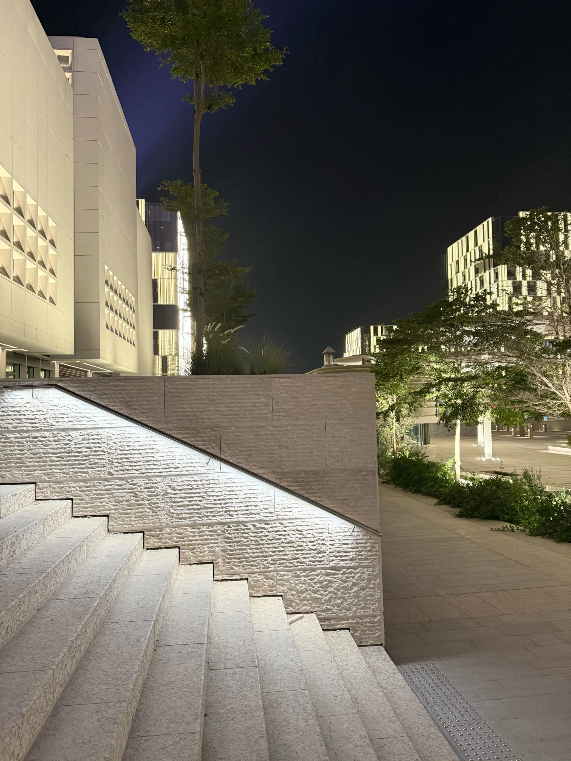 Lusail Towers , Lusail City Qatar | Glowrail LED handrail | The Light Lab | Bespoke LED handrail fabrication | Commercial lighting