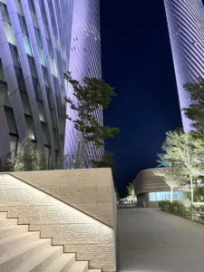 Lusail Towers , Lusail City Qatar | Glowrail LED handrail | The Light Lab | Bespoke LED handrail fabrication | Commercial lighting