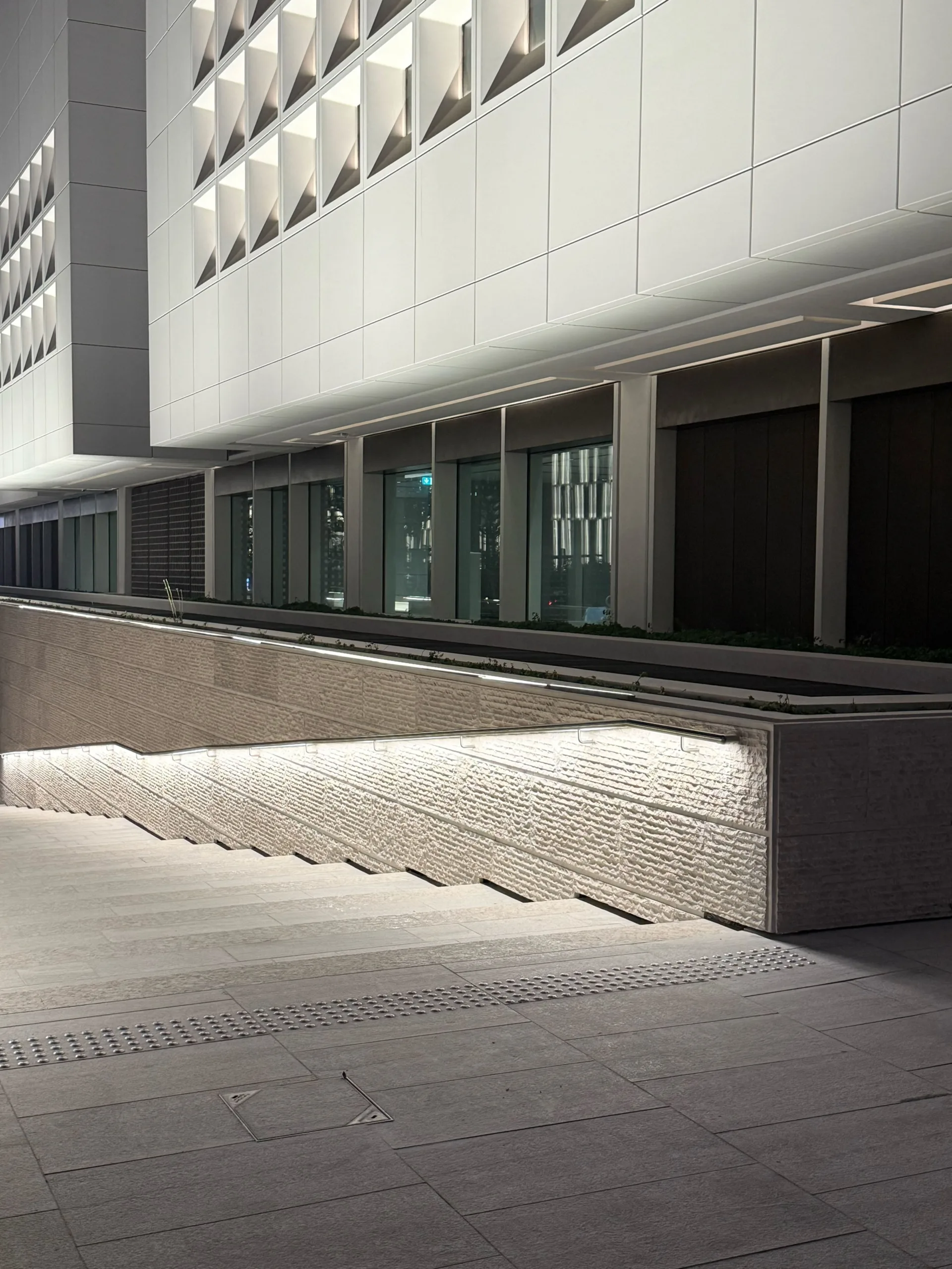 Lusail Towers , Lusail City Qatar | Glowrail LED handrail | The Light Lab | Bespoke LED handrail fabrication | Commercial lighting