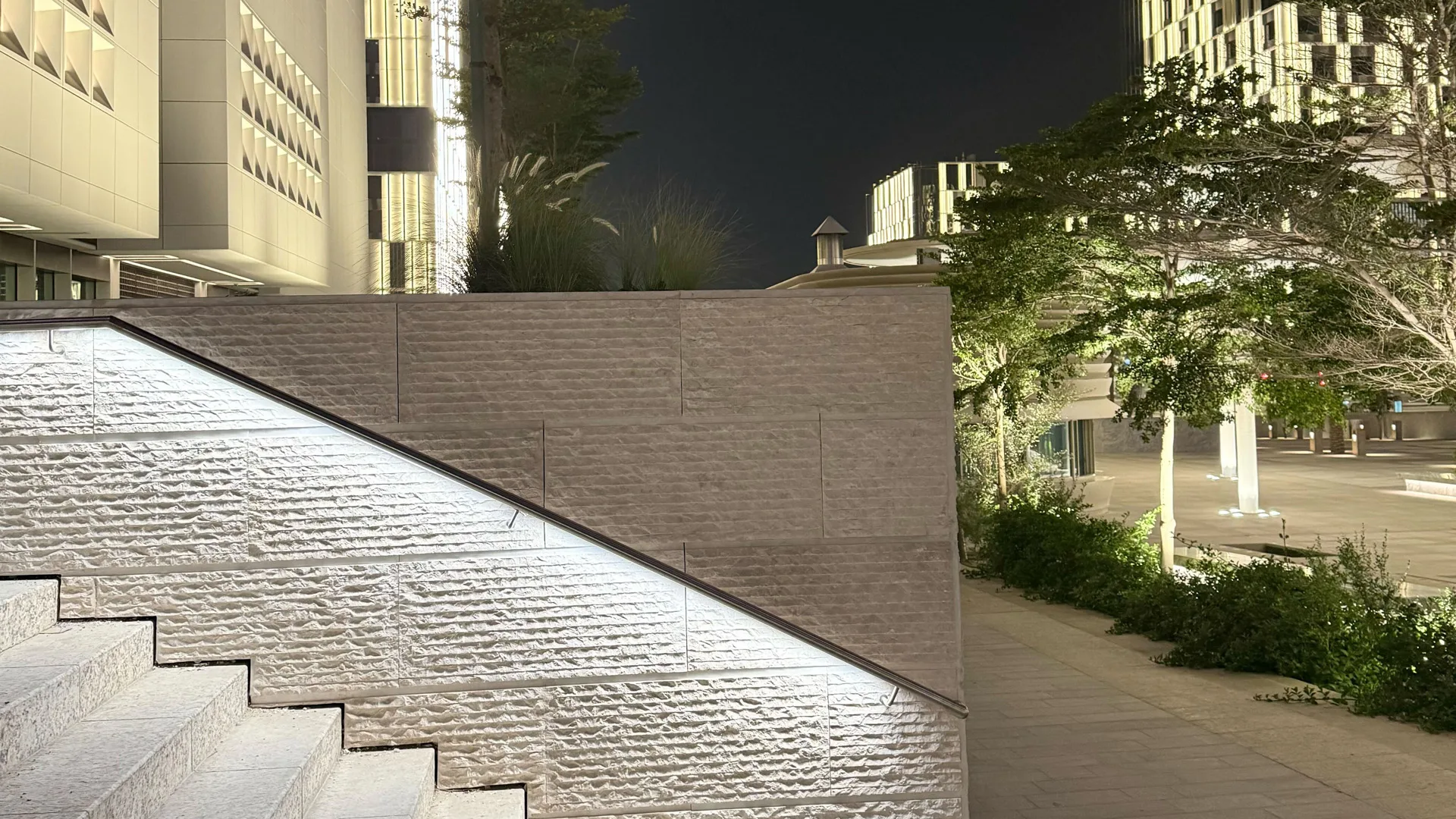 Lusail Towers , Lusail City Qatar | Glowrail LED handrail | The Light Lab | Bespoke LED handrail fabrication | Commercial lighting
