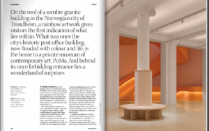 pomo trondheim, norway, the light lab, Glowrail LED handrail, custom powdercoated finish, bespoke museum lighting