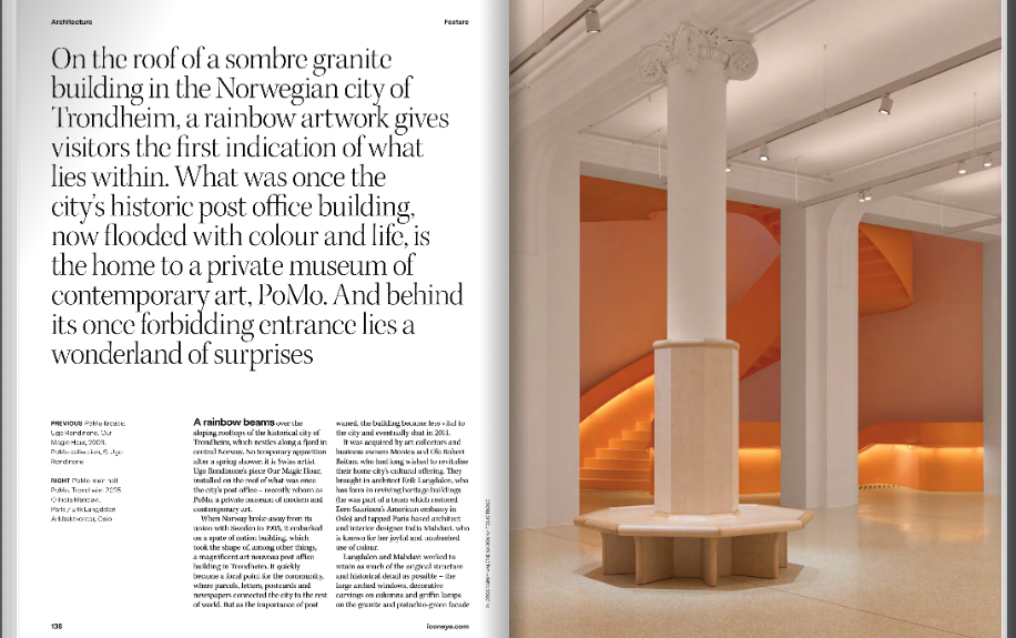 pomo trondheim, norway, the light lab, Glowrail LED handrail, custom powdercoated finish, bespoke museum lighting