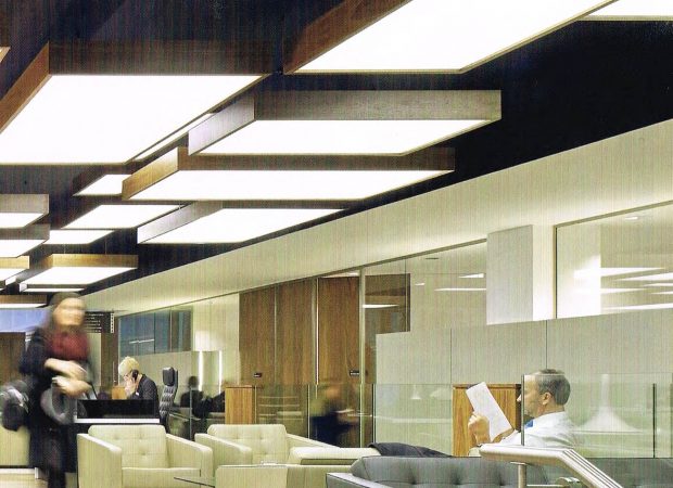 Glowline is used as lighting detail in the office walls