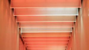 Bespoke glass fin SPI controlled ceiling light feature | Bespoke lighting design | The Light Lab