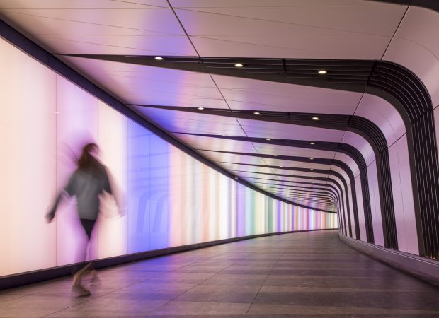 Kings Cross Tunnel Light Wall | public realm lighting | The Light Lab