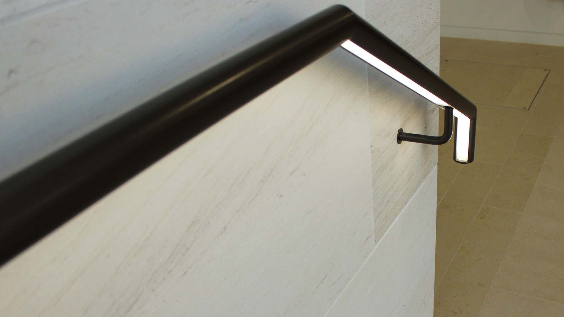 Private school lighting | Illuminated handrail Glowrail | The Light Lab