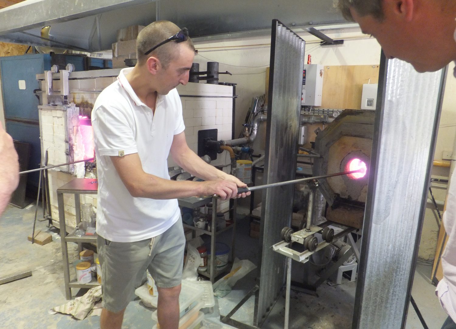 Glassblowing a bespoke pendant lighting feature