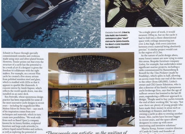 Bespoke staircase lighting feature for Private yacht, Monaco in FT