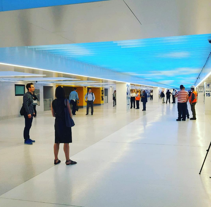 Penn Station NYC | Bespoke Spectraglass lit fins | Bespoke lighting manufacture 