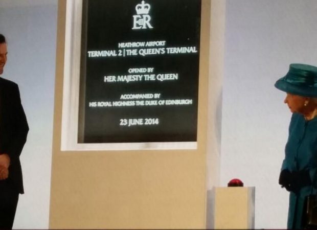 The Queen's Plaque at Heathrow Terminal 2 Royal Opening